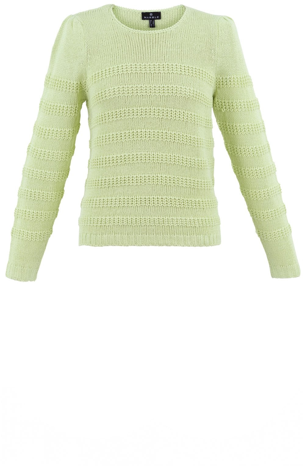 Apple Green Contrast Knit Jumper