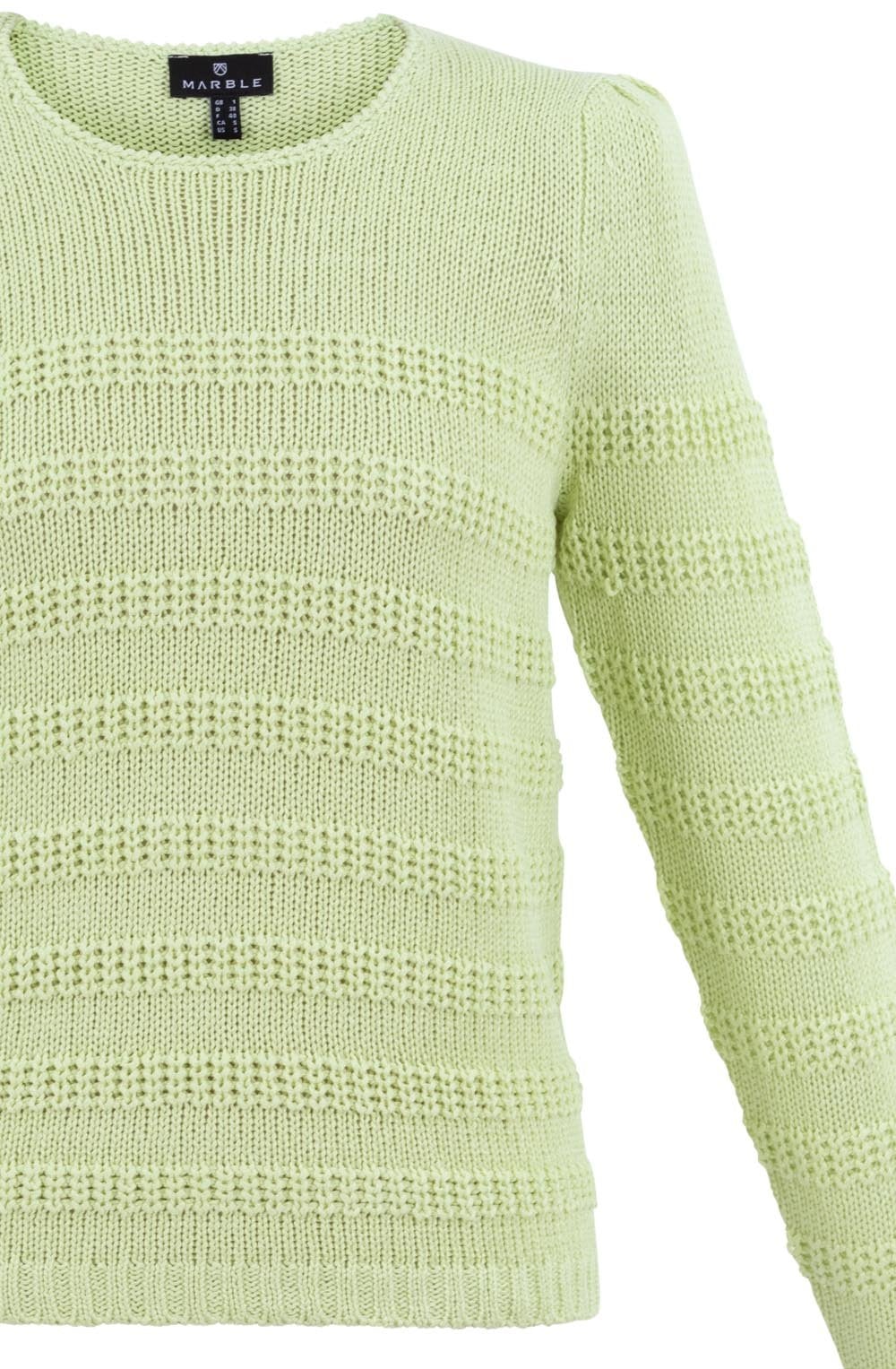 Apple Green Contrast Knit Jumper