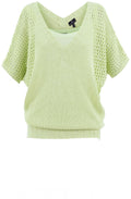Apple Green Layered Oversized Crochet Jumper