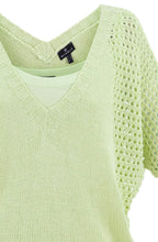 Apple Green Layered Oversized Crochet Jumper