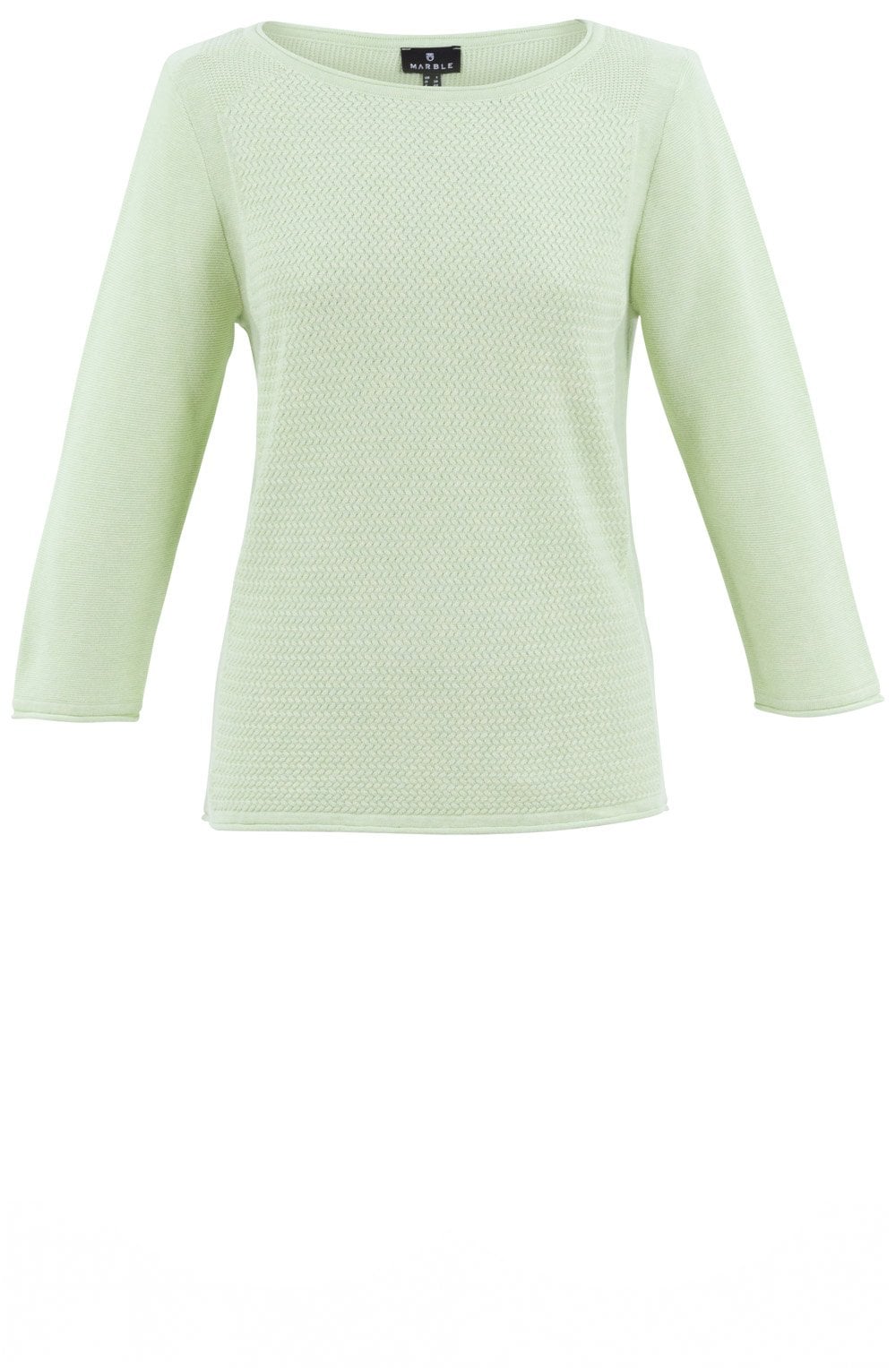 Apple Green Patterned Knit Sweater