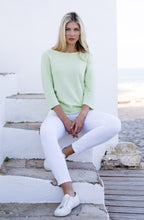 Apple Green Patterned Knit Sweater