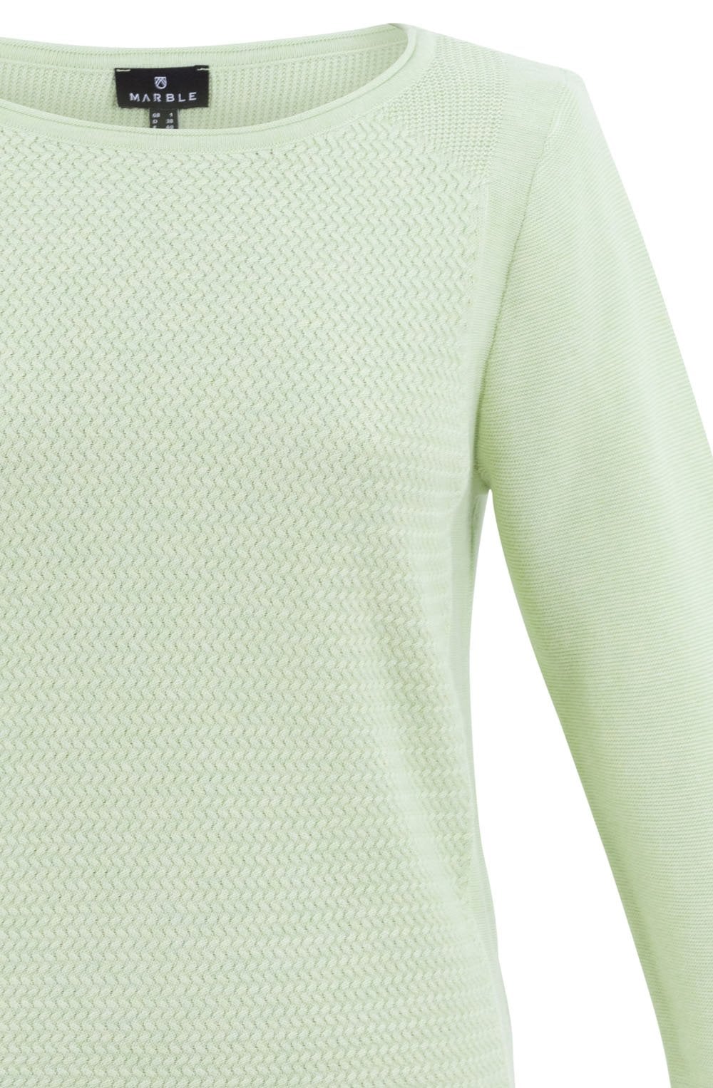 Apple Green Patterned Knit Sweater