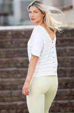 Apple Green Striped Reversible Sweater