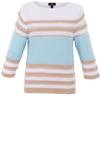 Aqua Mint and Beige Striped Box Jumper
