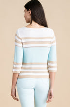 Aqua Mint and Beige Striped Box Jumper