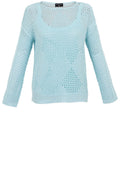 Aqua Mint Layered Open Knit Sweater