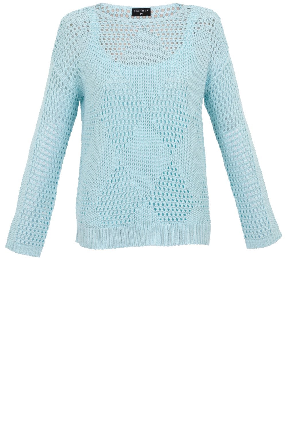 Aqua Mint Layered Open Knit Sweater
