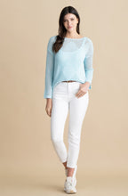 Aqua Mint Layered Open Knit Sweater