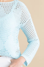 Aqua Mint Layered Open Knit Sweater