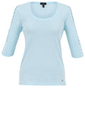 Aqua Mint Peep Hole Crochet Top
