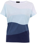 Aqua Mint Striped Casual T Shirt