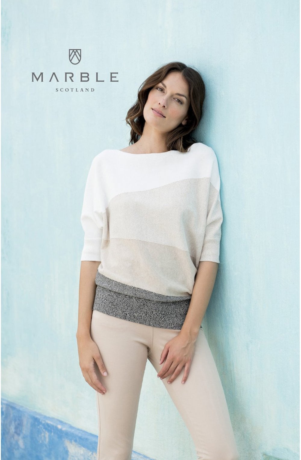 Beige Block Design Jumper