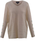 Marble Beige Cotton Ribbed Jumper
