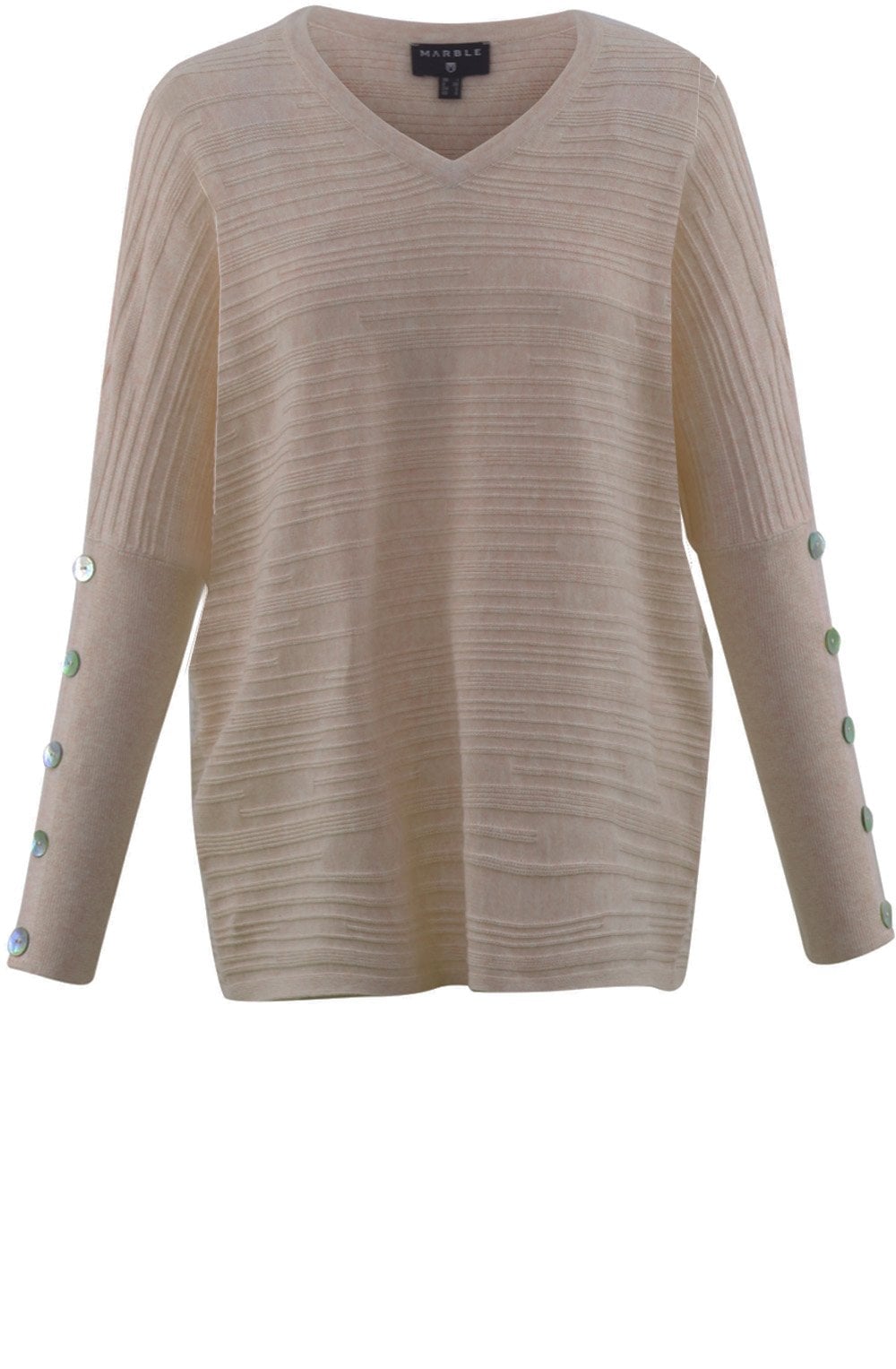 Marble Beige Cotton Ribbed Jumper