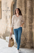 Marble Beige Cotton Ribbed Jumper