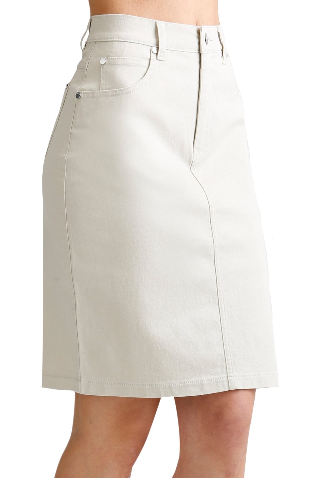 Beige Denim Style Skirt