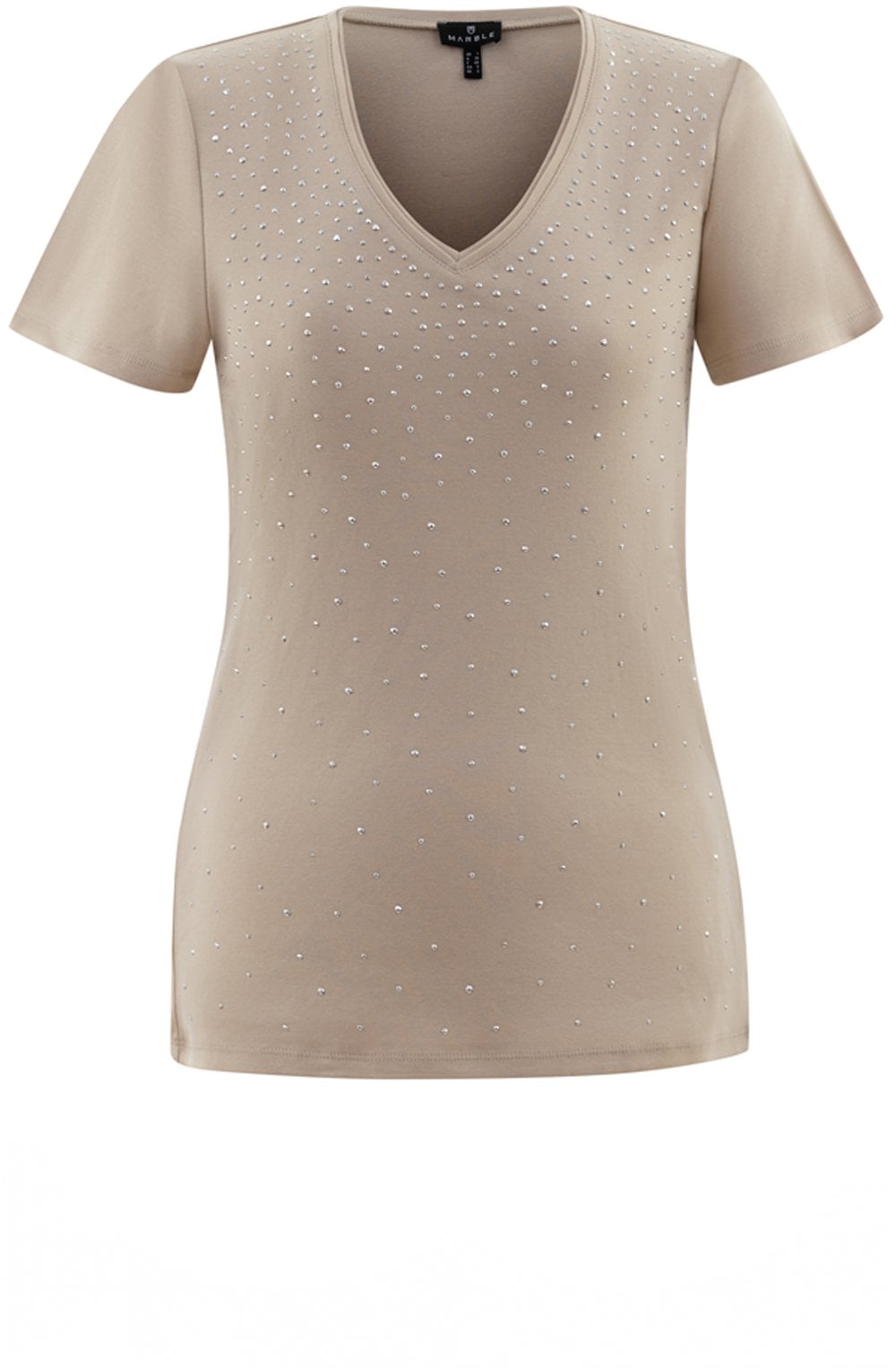 Beige Diamante Sparkle T Shirt