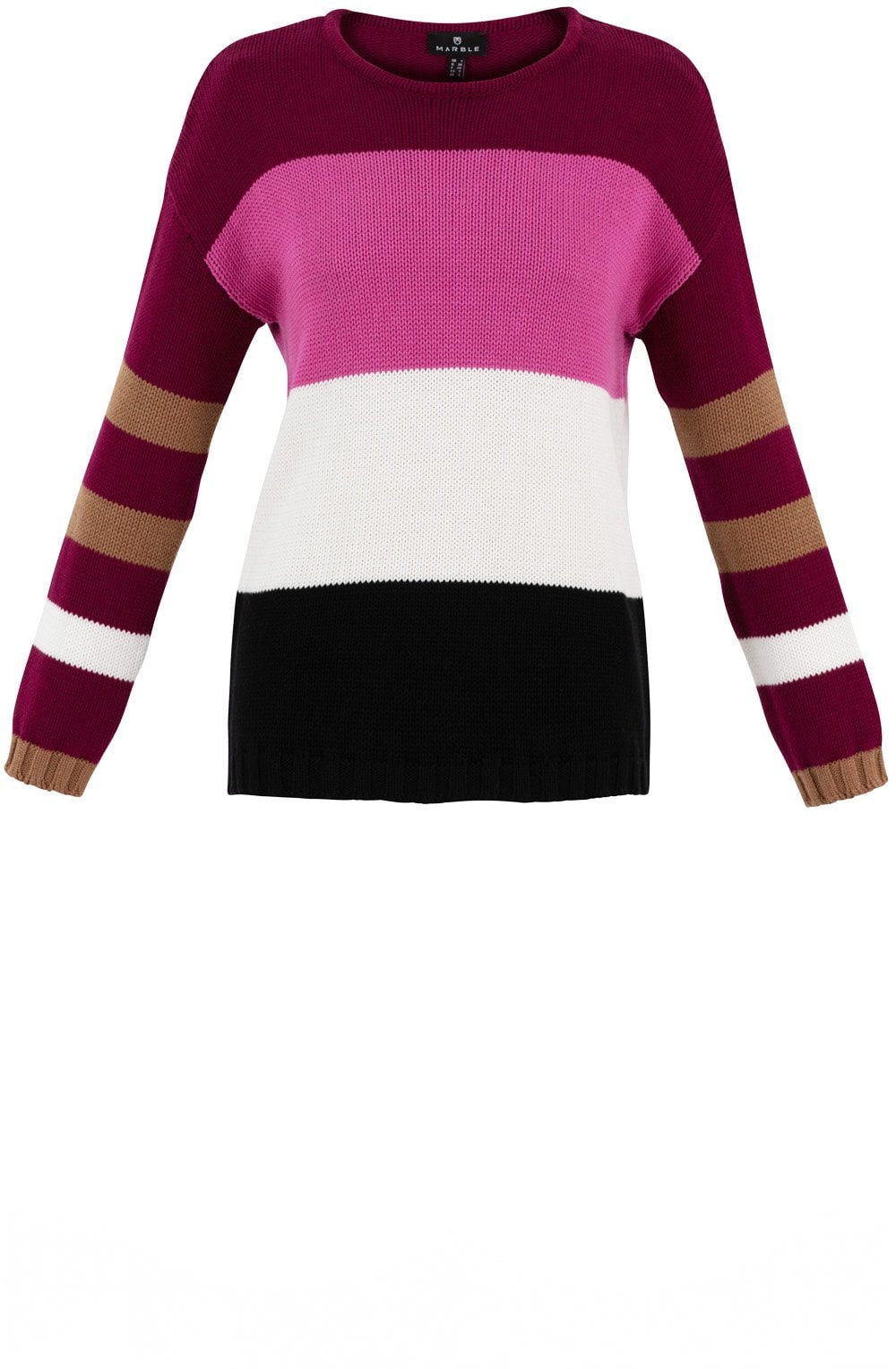 Berry and Pink Colour Block Jumper