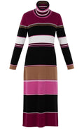Berry Knitted Maxi Dress With Removable Snood