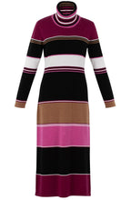 Berry Knitted Maxi Dress With Removable Snood