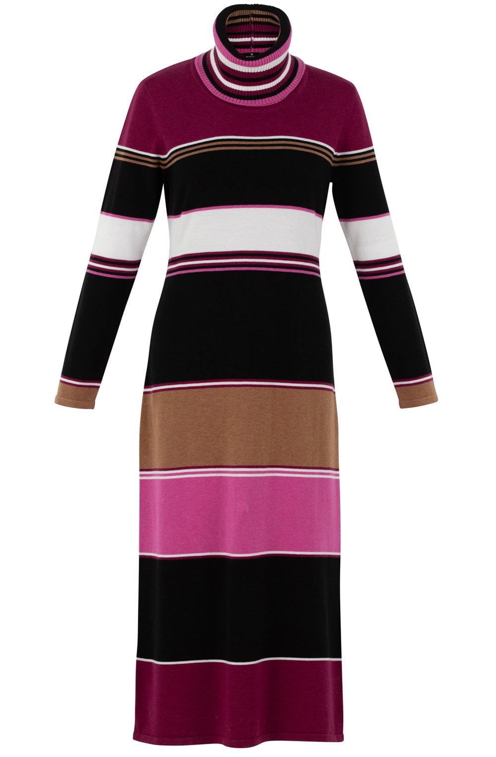 Berry Knitted Maxi Dress With Removable Snood