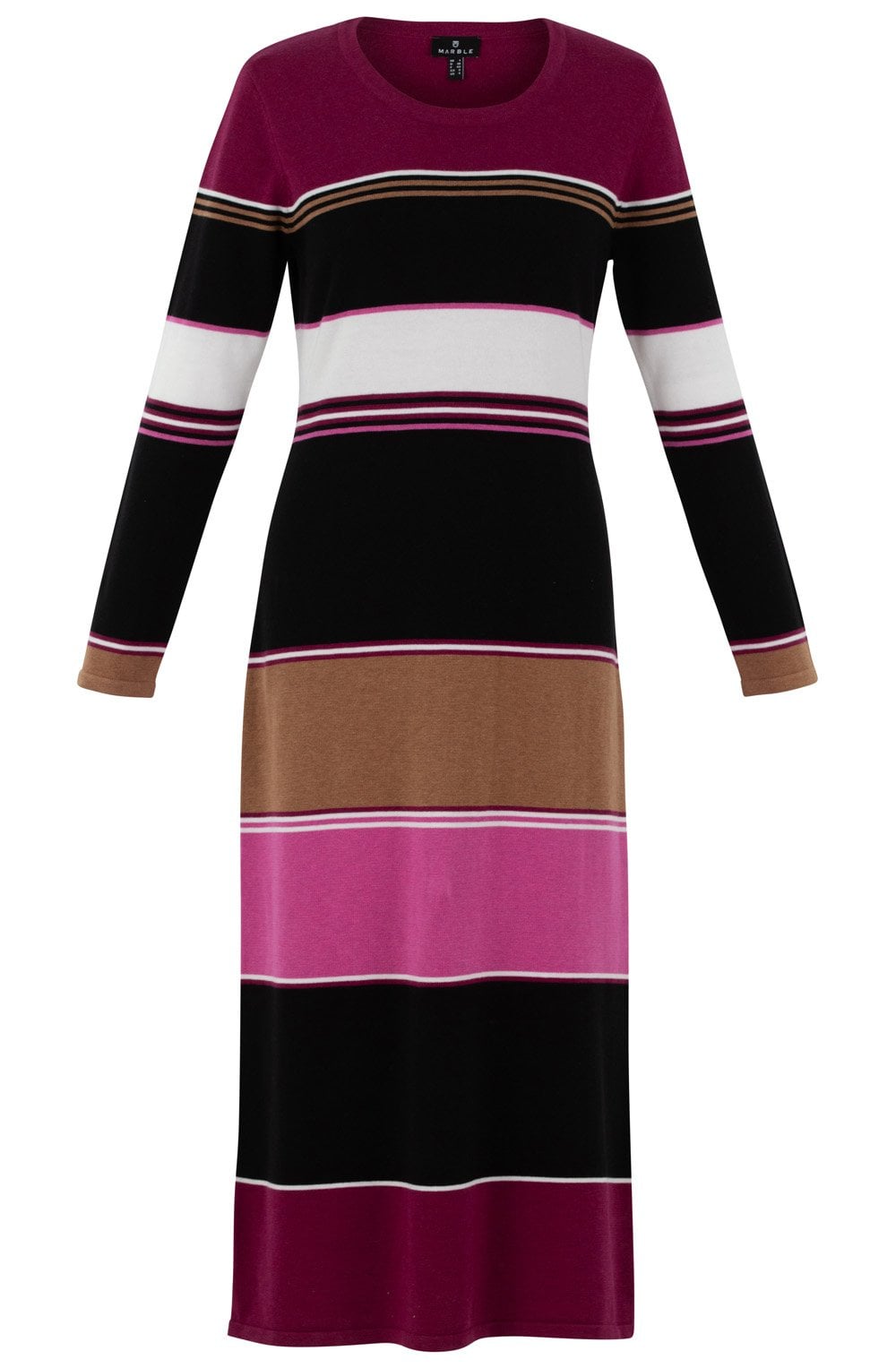 Berry Knitted Maxi Dress With Removable Snood