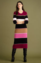 Berry Knitted Maxi Dress With Removable Snood