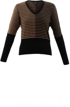 Black and Brown Striped Bat Wing Jumper