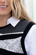 Black and Charcoal Removable Snood Knitted Vest