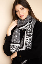 Black and Cream Spot Print Woven Scarf