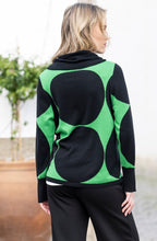 Black and Green Polka Dot Cowl Neck Jumper