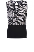 Black and Off White Bold Print Top