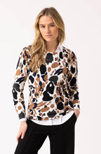 Black and Tobacco Abstract Print Jumper