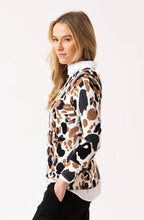 Black and Tobacco Abstract Print Jumper