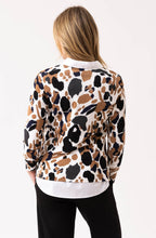 Black and Tobacco Abstract Print Jumper