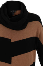 Black and Tobacco Cowl Neck Batwing Jumper