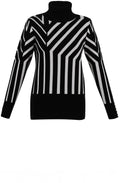 Black and White Art Deco Polo Neck Jumper