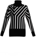 Black and White Art Deco Polo Neck Jumper