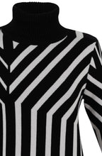 Black and White Art Deco Polo Neck Jumper