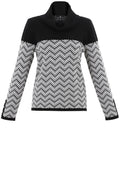 Black and White Chevron Cowl Neck Jumper