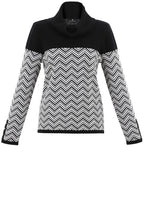 Black and White Chevron Cowl Neck Jumper