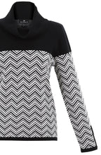 Black and White Chevron Cowl Neck Jumper