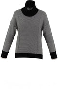 Black and White Contrast Knit Jumper with Removable Snood