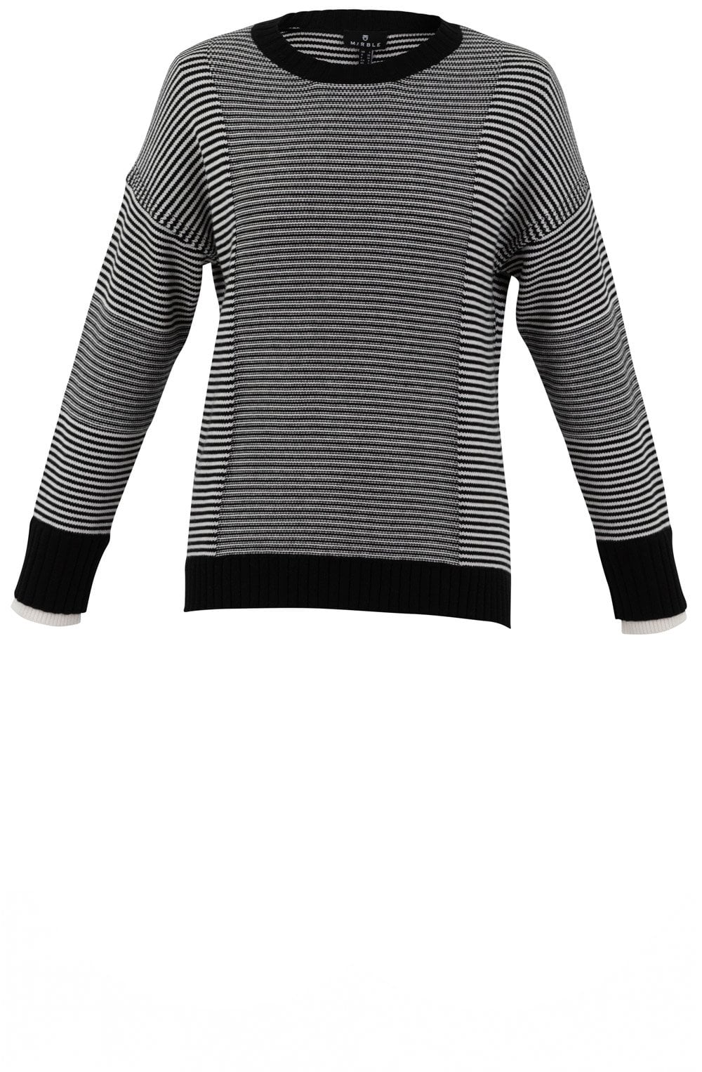 Black and White Contrast Knit Jumper with Removable Snood