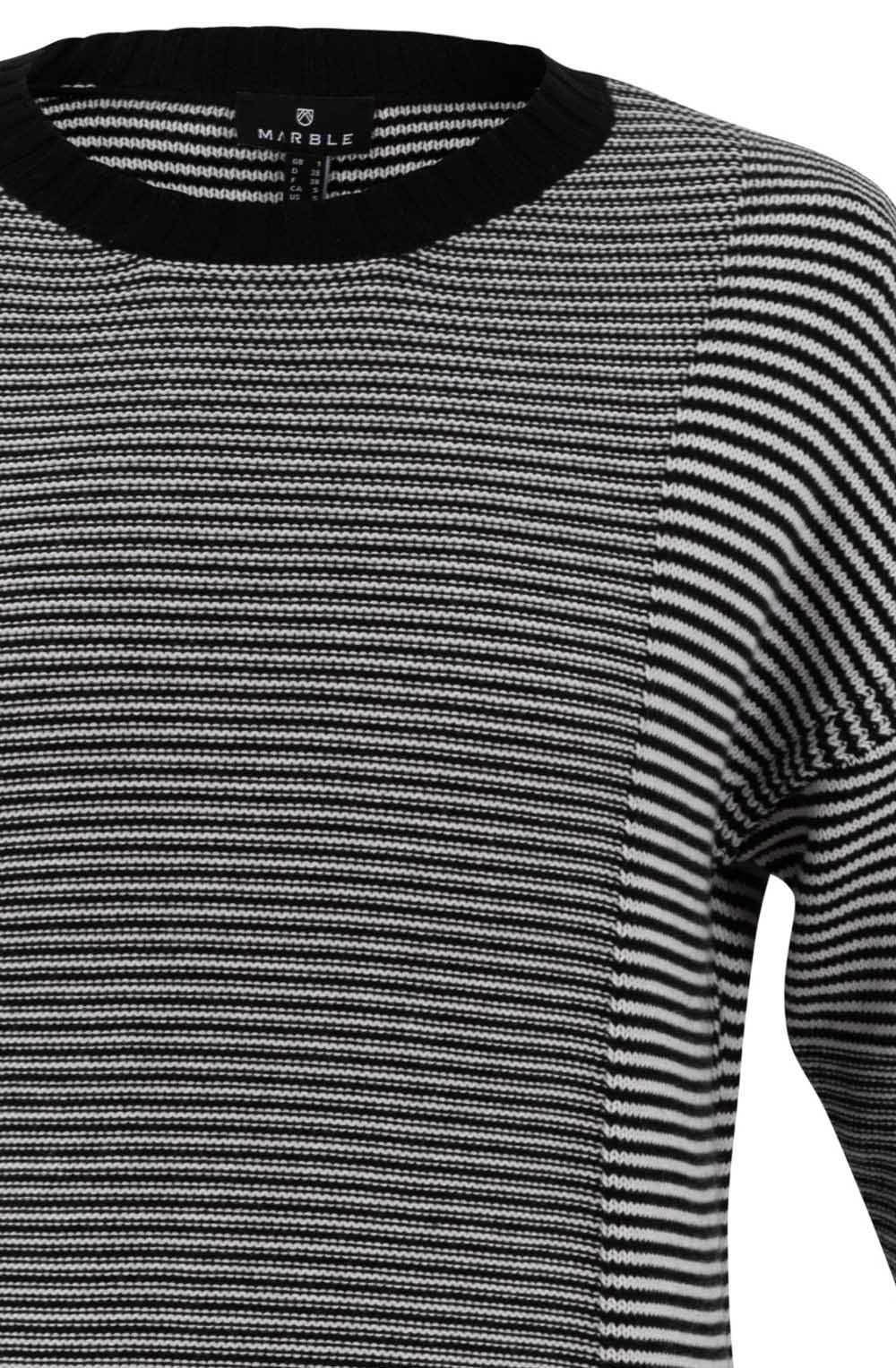 Black and White Contrast Knit Jumper with Removable Snood