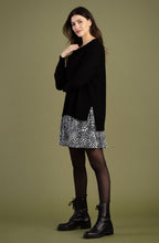 Black and White Patterned Dress and Jumper Set