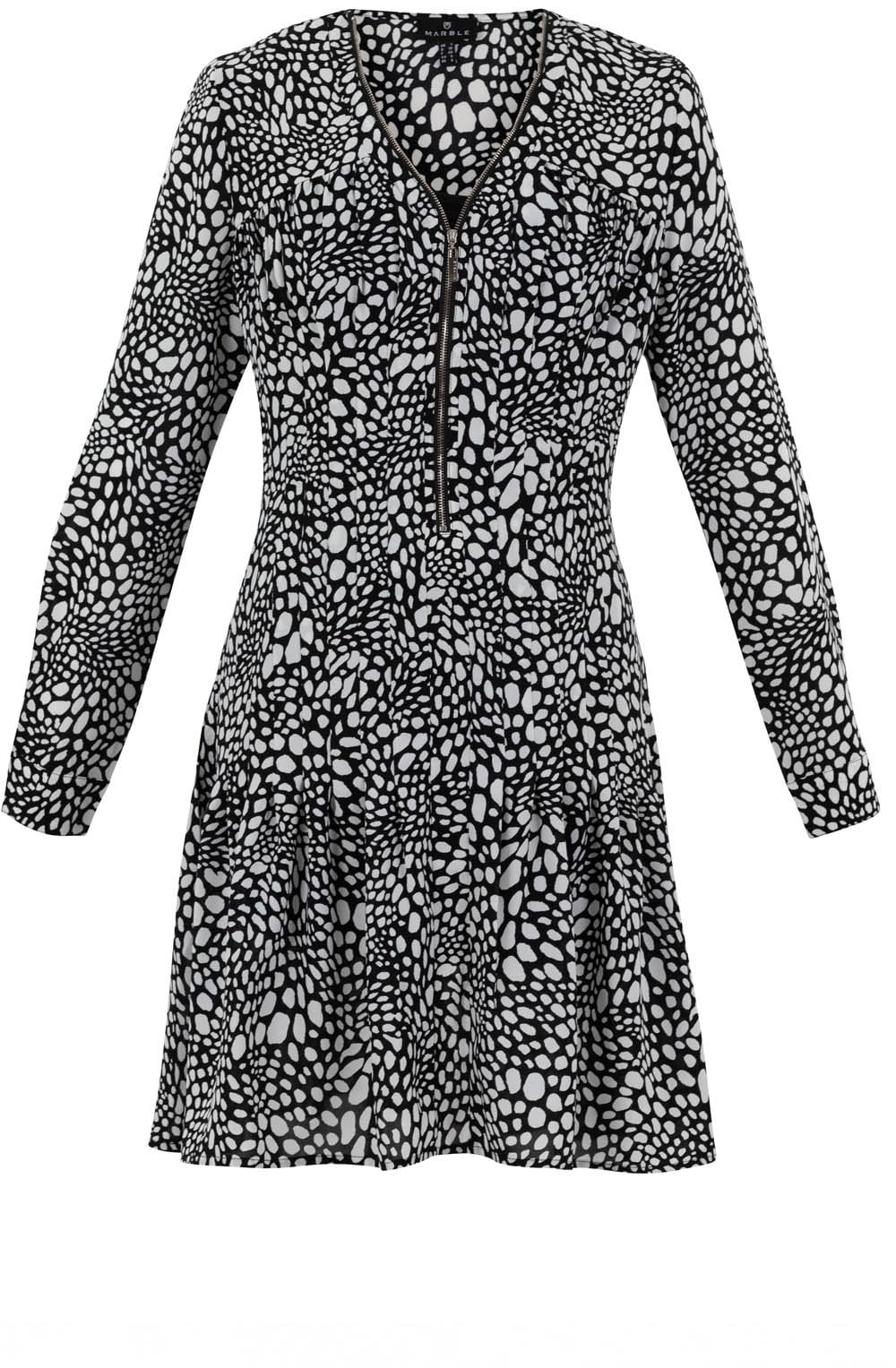 Black and White Patterned Dress and Jumper Set
