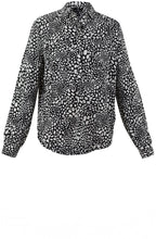 Black and White Spotted Silk Feel Blouse