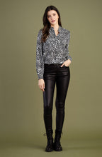 Black and White Spotted Silk Feel Blouse